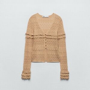 Zara Women's Lace Tan Cardigan